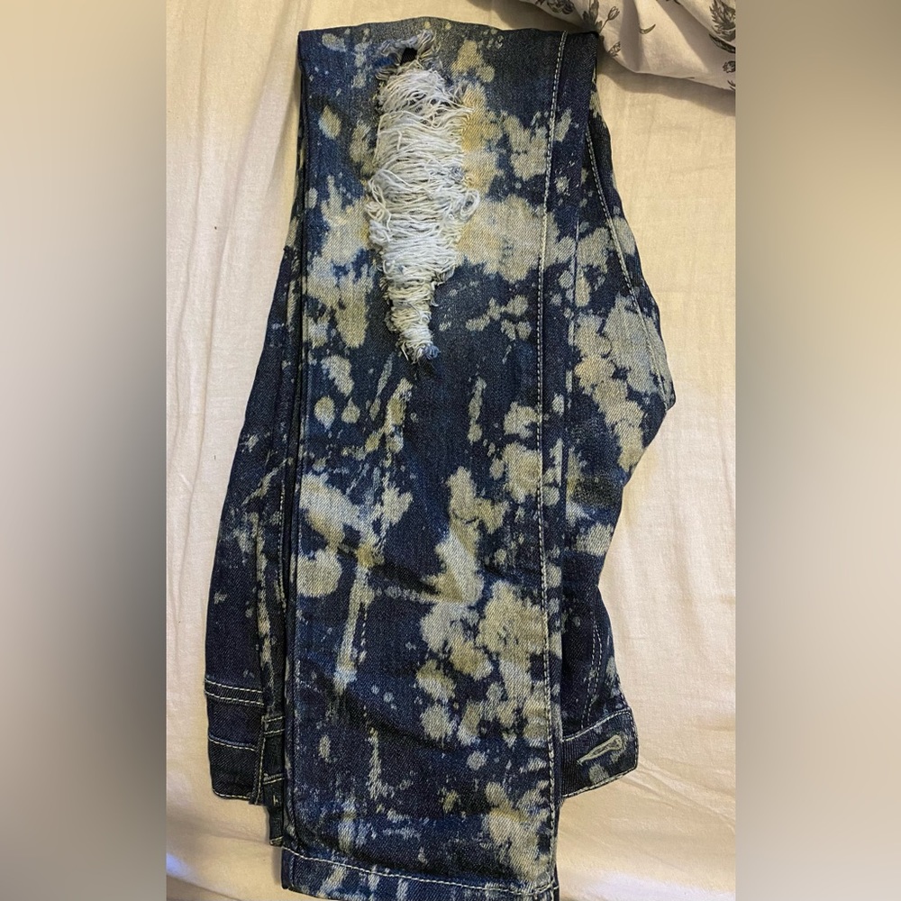 Jean Machine Bleached & Ripped Fitted Jeans - Picture 3 of 3